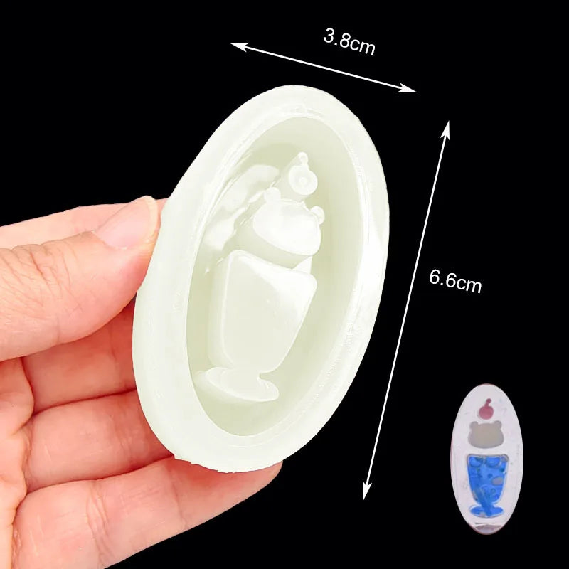 DIY Drink Cup Ice Cream Dessert Shaped Silicone Epoxy Resin Mold Jewelry Mold Jewelry Accessories for Keychain