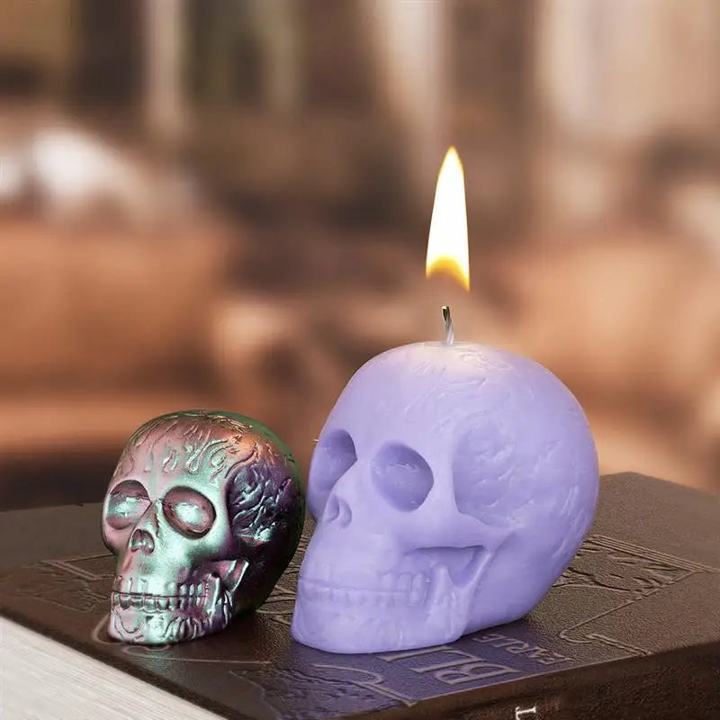 3D Skull Candle Silicone Mold DIY Halloween Candle Mold Handmade Soap Plaster Mold Epoxy Resin Craft Casting Tool For Home Decor