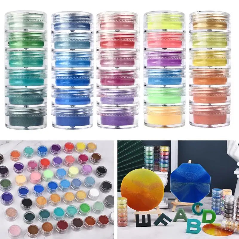 6Colors/Set Pearl Powder Pigment Resin Mold Colorant Dye Pearlescent Epoxy Resin Pigment for DIY Epoxy Resin Crafts Supplies