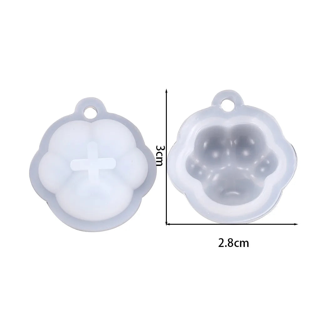 Cat Paw Silicone Mold Keychain Pendants Epoxy Resin Mould for DIY Pendant Epoxy Resin Molds Crafts Jewelry Making Accessories