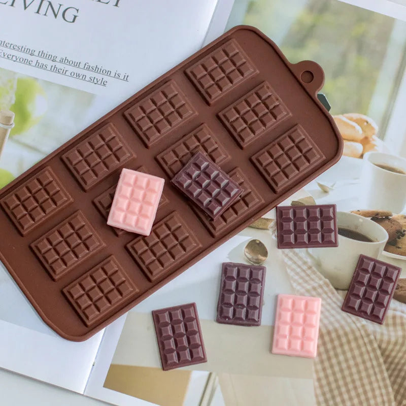 12 Cells Chocolate Mold for DIY Scented Candle Making Decorating Tool Fondant Patisserie Candy Bar Silicone Mould Handmade Craft