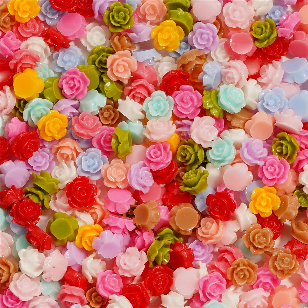 100Pcs/Lot Cute Resin 6/8mm Mixed Flowers Fillings Materials for DIY Epoxy Resin Mold Nail Art Decor Crafts Accessories