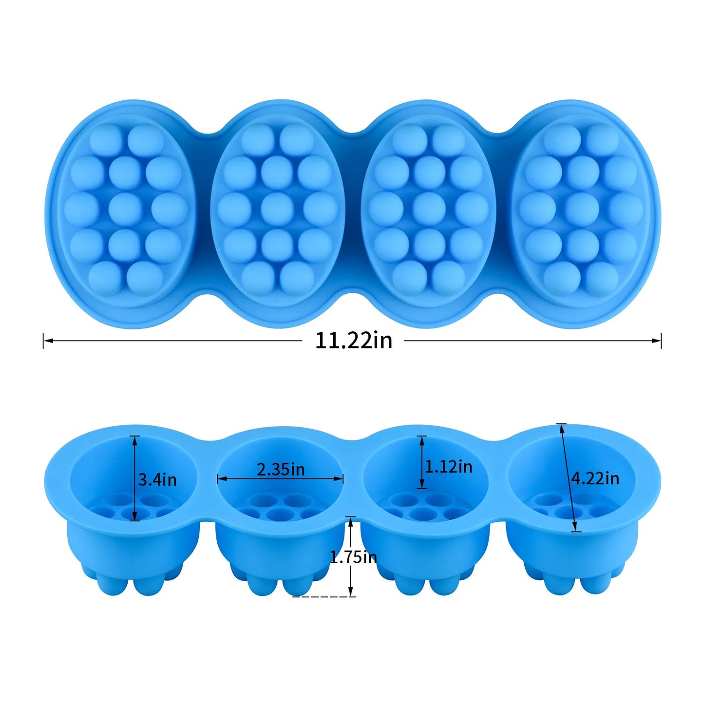 4 Hole Oval Massage Soap Silicone Mold DIY Multicavity Geometry Round Candle Resin Making Tool Cake Baking Mould Christmas Gift