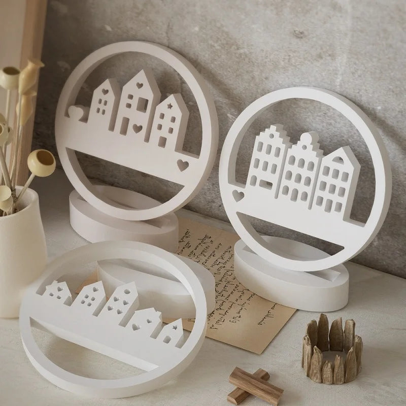 Circle House Castle Large Hanging Silicone Mold DIY Plaster Hut Ornament Resin Mold Home Decoration