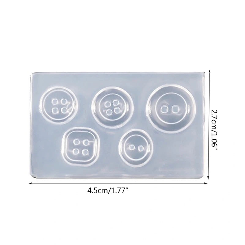 Crystal Epoxy Resin Mold Button Buckle Casting Silicone Mould DIY Crafts Tool