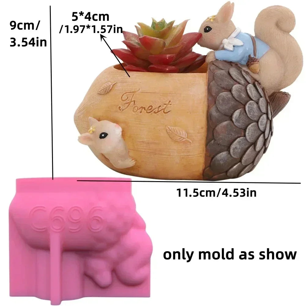 3D Animal Slippers Succulent Plant Flower Pot Resin Silicone Mold Hole Shoes Sandals Storage Box Pen Holder Concrete Gypsum Mold