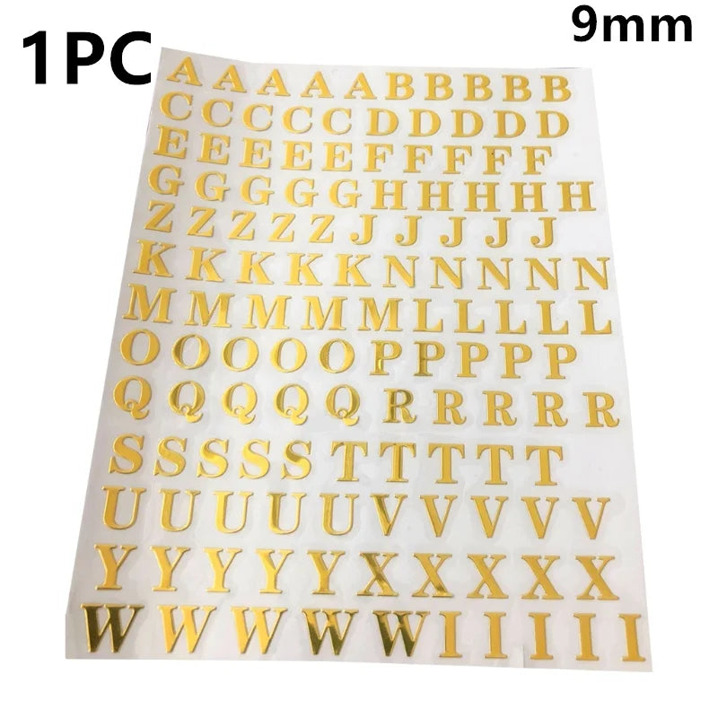 1/3/5/6Pcs 3/4/4.5/9mm Alphabet Letters Numbers Chunky Glitter Epoxy Resin Decorative Stickers