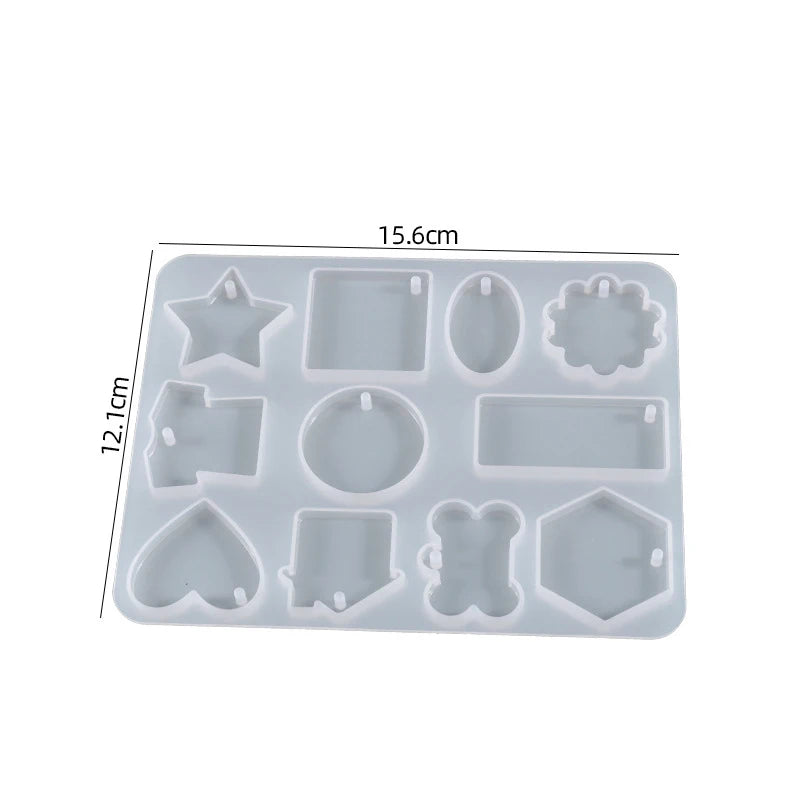 Earring Pendant Epoxy Resin Mold DIY Keychain Silicone Mold Jewelry Making Molds Heart Leaves Moon Charms Pendant Making Craft