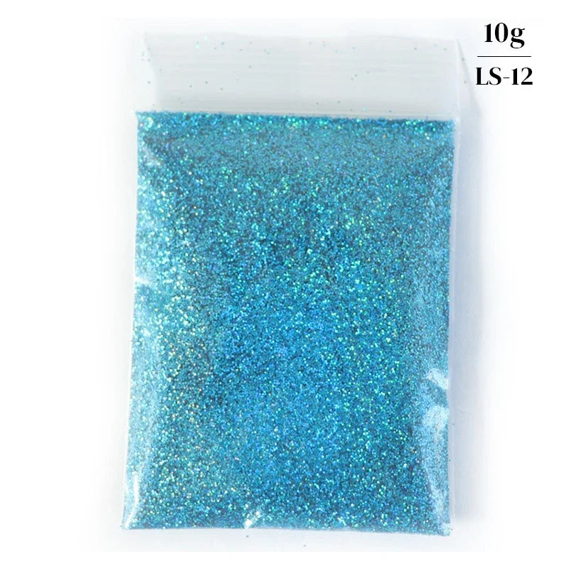 10g Holographic Glitter For Epoxy Resin Filling Laser Gold Silver Fine Powder Loose Sequins Silicone Mold Tumbler Art DIY Crafts