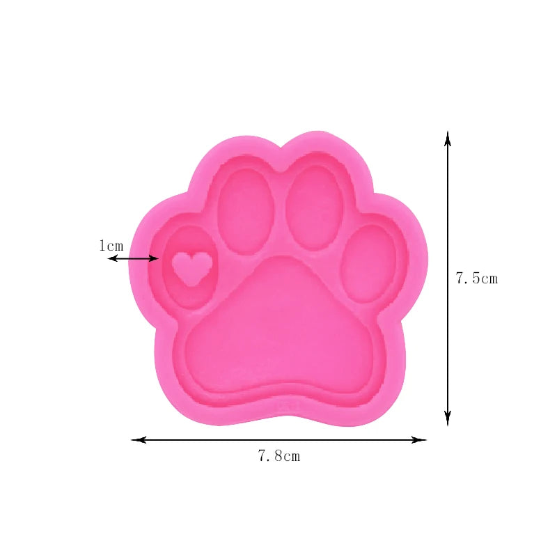 Dog Tag Bone Shaped Kitten Claw Keychain Mold DIY Resin Mold Crystal Epoxy Silicone Mold Pendant Jewelry Making Casting Mould