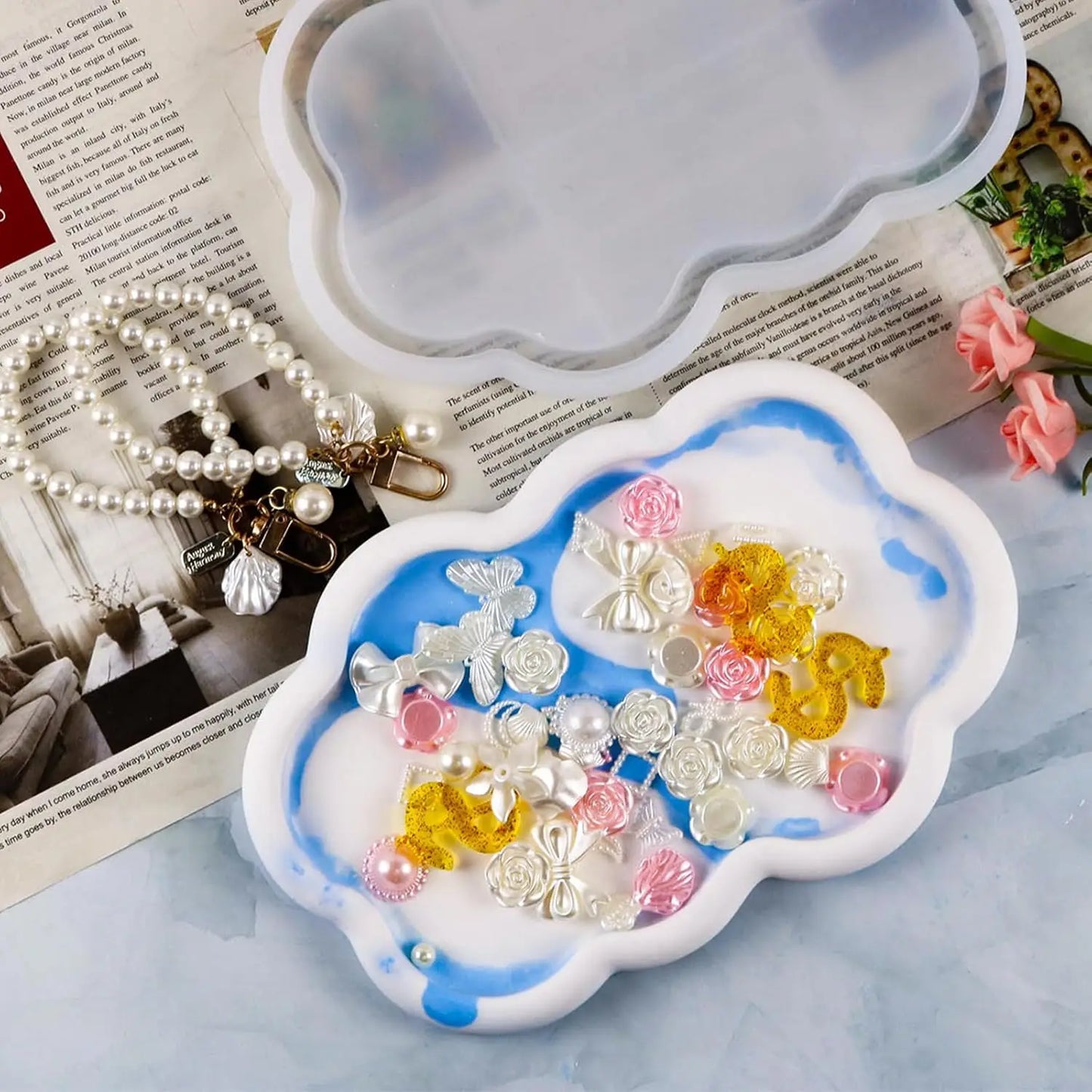 Cloud Shape Tray Silicone Mold for Resin Jewelry Trinket Plate Dish Candle Holder Mold Epoxy Resin Casting Art Craft Home Decor