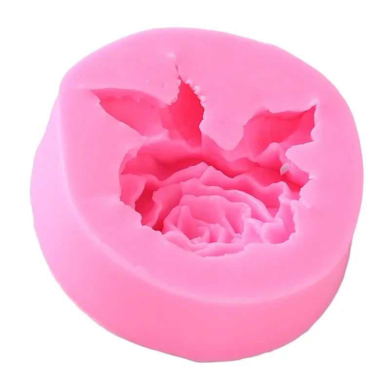 1Pc 3D Rose Flower Bloom Silicone Fondant Soap Cake Mold Cupcake Jelly Candy Chocolate Decoration Baking Tool Moulds