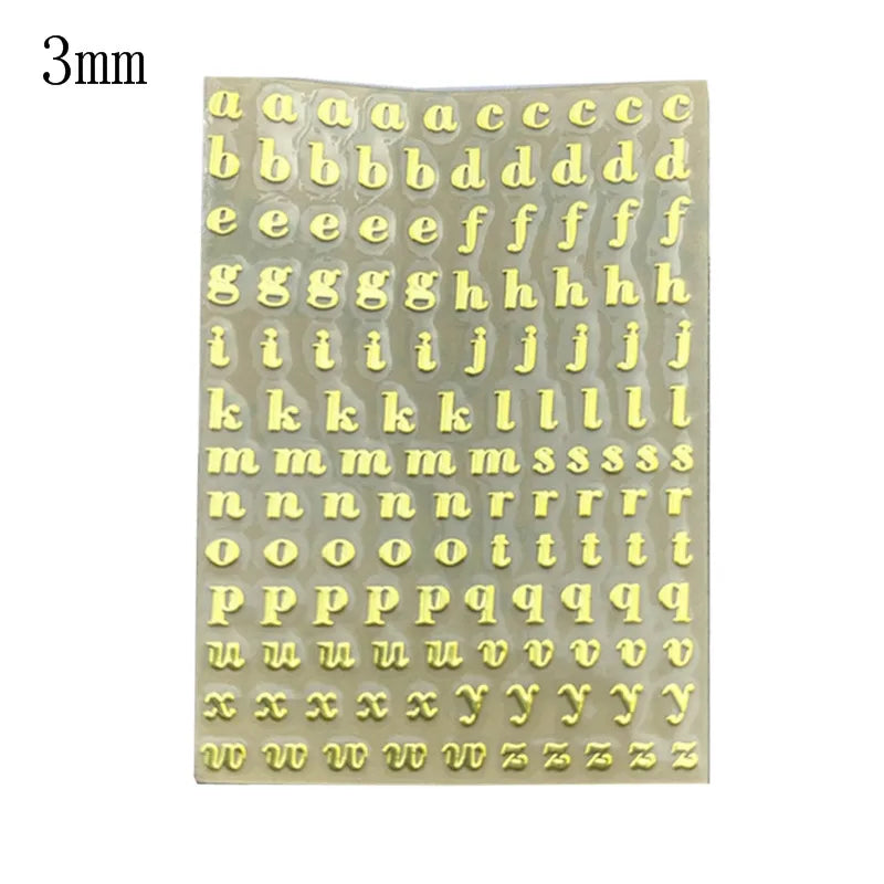 1/3/5/6Pcs 3/4/4.5/9mm Alphabet Letters Numbers Chunky Glitter Epoxy Resin Decorative Stickers