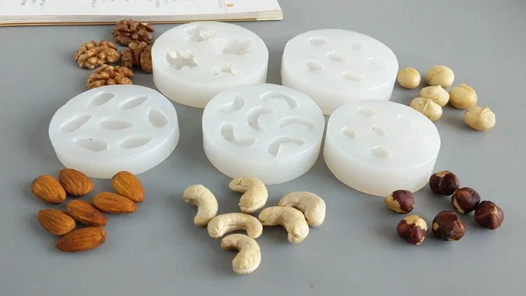 Creative 3D Nut Silicone Mold Walnut Almond Cashew Hazelnut Fondant Cake Chocolate Mold Cake Decoration Accessories Baking Tool