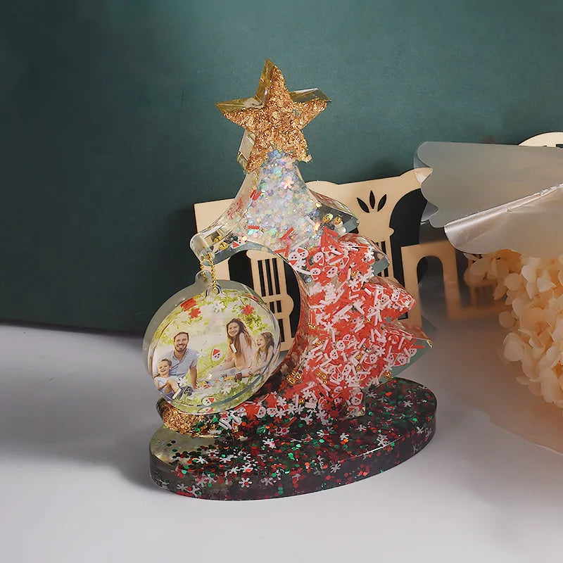 DIY Crystal Epoxy Resin Mold for Christmas Tree Photo Frame Silicone Mold