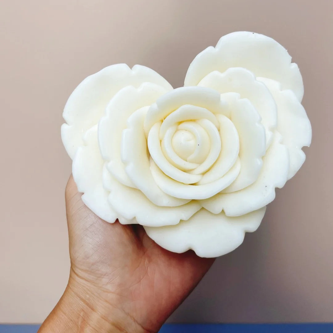 DIY heart shaped rose flower candle silicone mold large Love shaped flower candle mold blooming flower resin mold Christmas