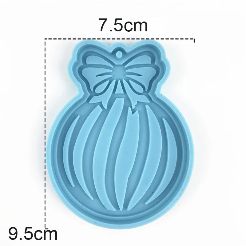 Christmas Round Shaped Pandents Silicone Mold DIY Handmade Plaster UV Epoxy Resin Keychain Molds Christmas Tree Decor Supplies