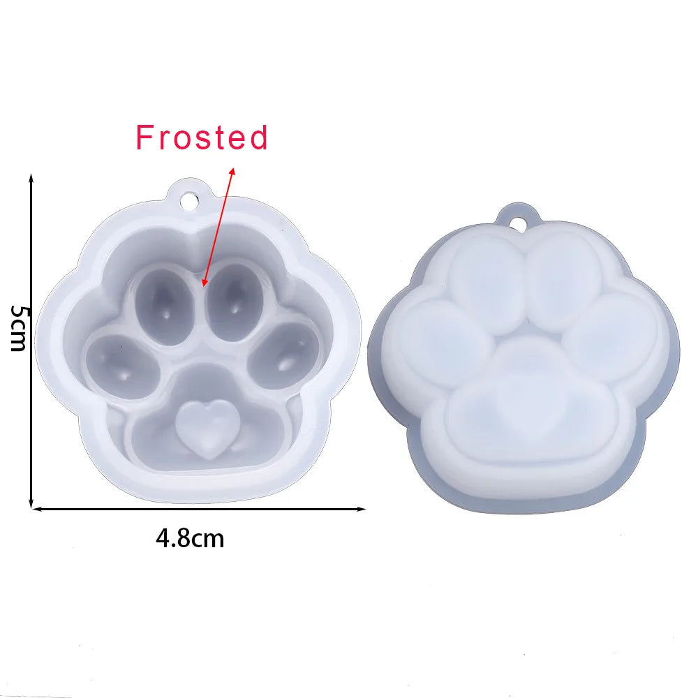 Cat Paw Silicone Mold Keychain Pendants Epoxy Resin Mould for DIY Pendant Epoxy Resin Molds Crafts Jewelry Making Accessories