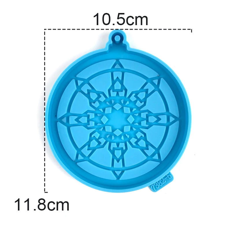 Christmas Round Shaped Pandents Silicone Mold DIY Handmade Plaster UV Epoxy Resin Keychain Molds Christmas Tree Decor Supplies