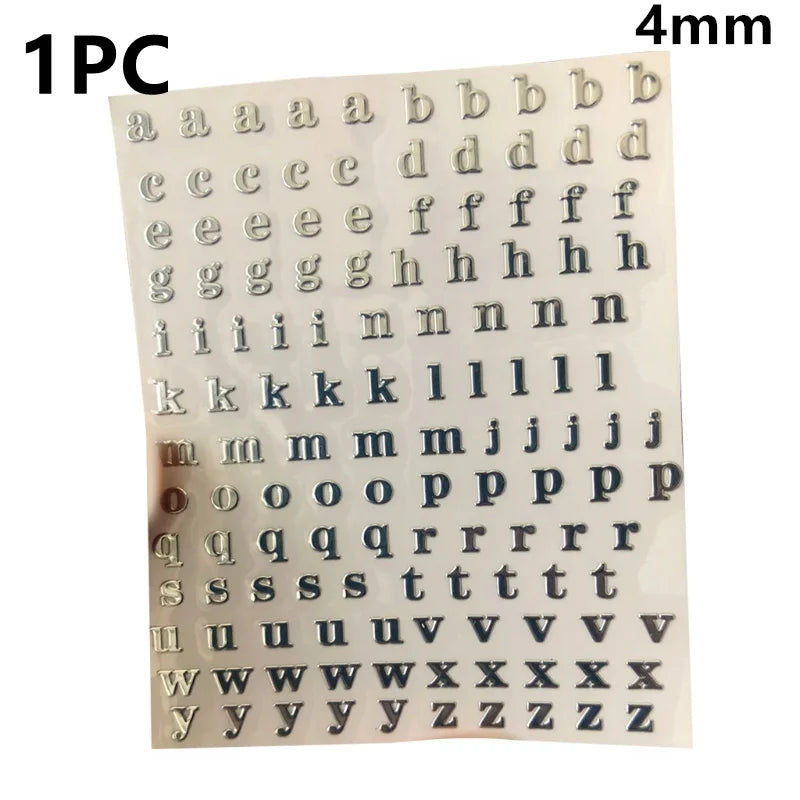 1/3/5/6Pcs 3/4/4.5/9mm Alphabet Letters Numbers Chunky Glitter Epoxy Resin Decorative Stickers