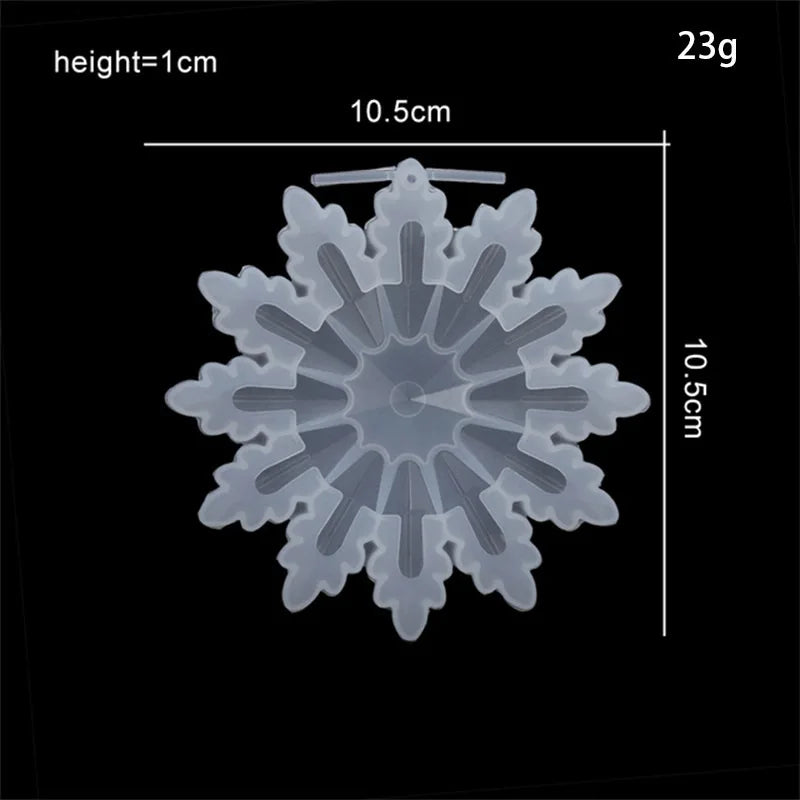 Christmas Hollow Snowflake Ornament Silicone Mold Soft Clear Mould Resin Craft Winter Embellishment DIY Pendants Jewelry Making