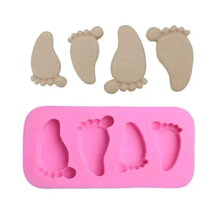 Baby Shower Bapti Pendants Decoration Cute Baby Foot Bottle Shape Epoxy Resin Mold KeyChain Pendant Making Baby Birthday Decor