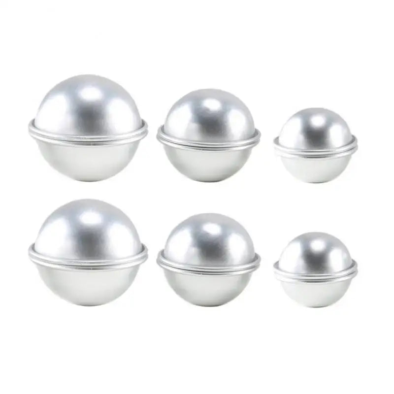 6pcs /set DIY Semicircle Sphere Bath Bomb Molds Aluminum Alloy Ball Sphere Bath Bomb Mold Cake Baking Pastry Mould