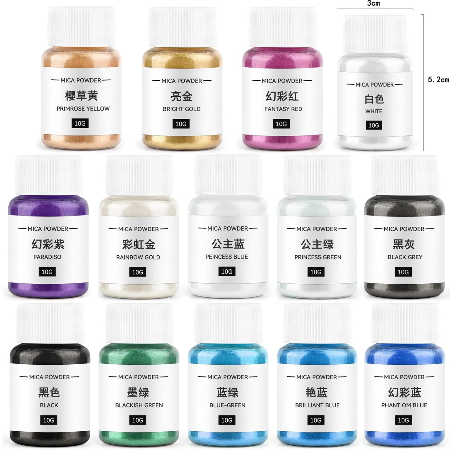 10G/Bottle Candle Pearlescent Mica Powder Candle Coloring Pigment Epoxy Resin Soap Candle Dyes For DIY Handmade Candle Making