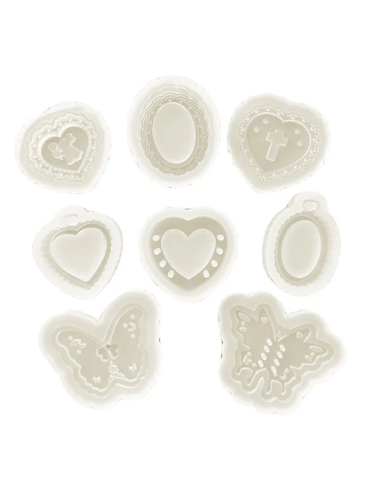 DIY Butterfly Heart Round Shaker Mold Silicone Epoxy Resin Molds Jewelry Tool Accessories