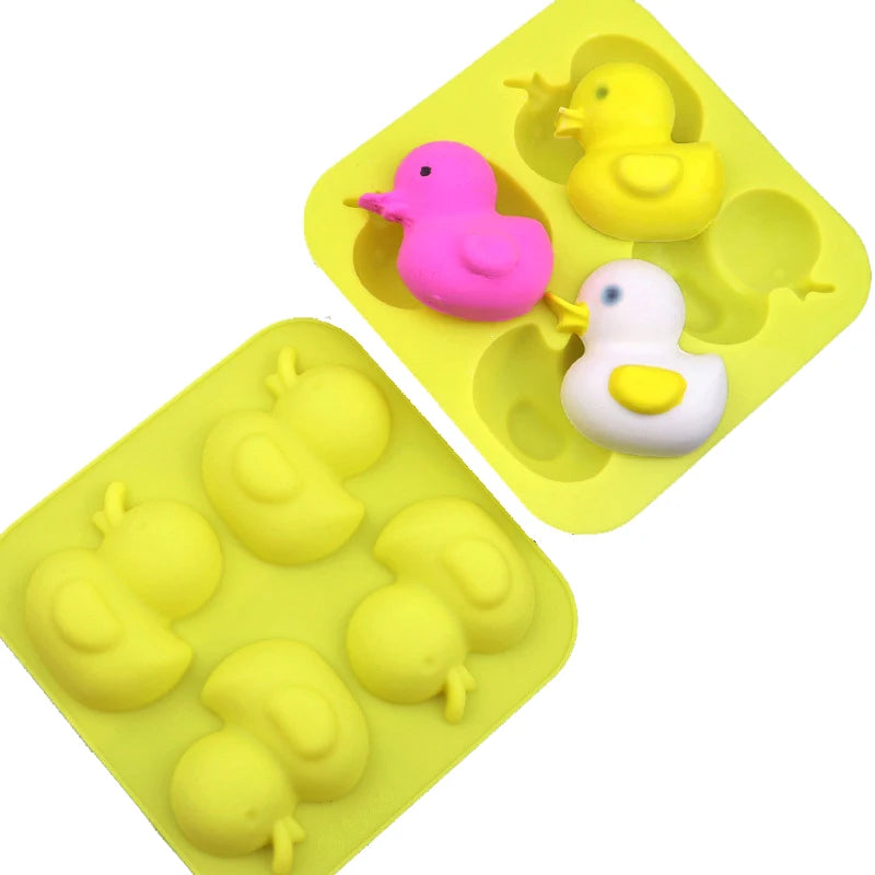 Duck Silicone Form For Soap 3D Cartoon Animal Dessert Baking Mold Jelly Crayon Candle Mould Moule Savon Making Supplies Moldes