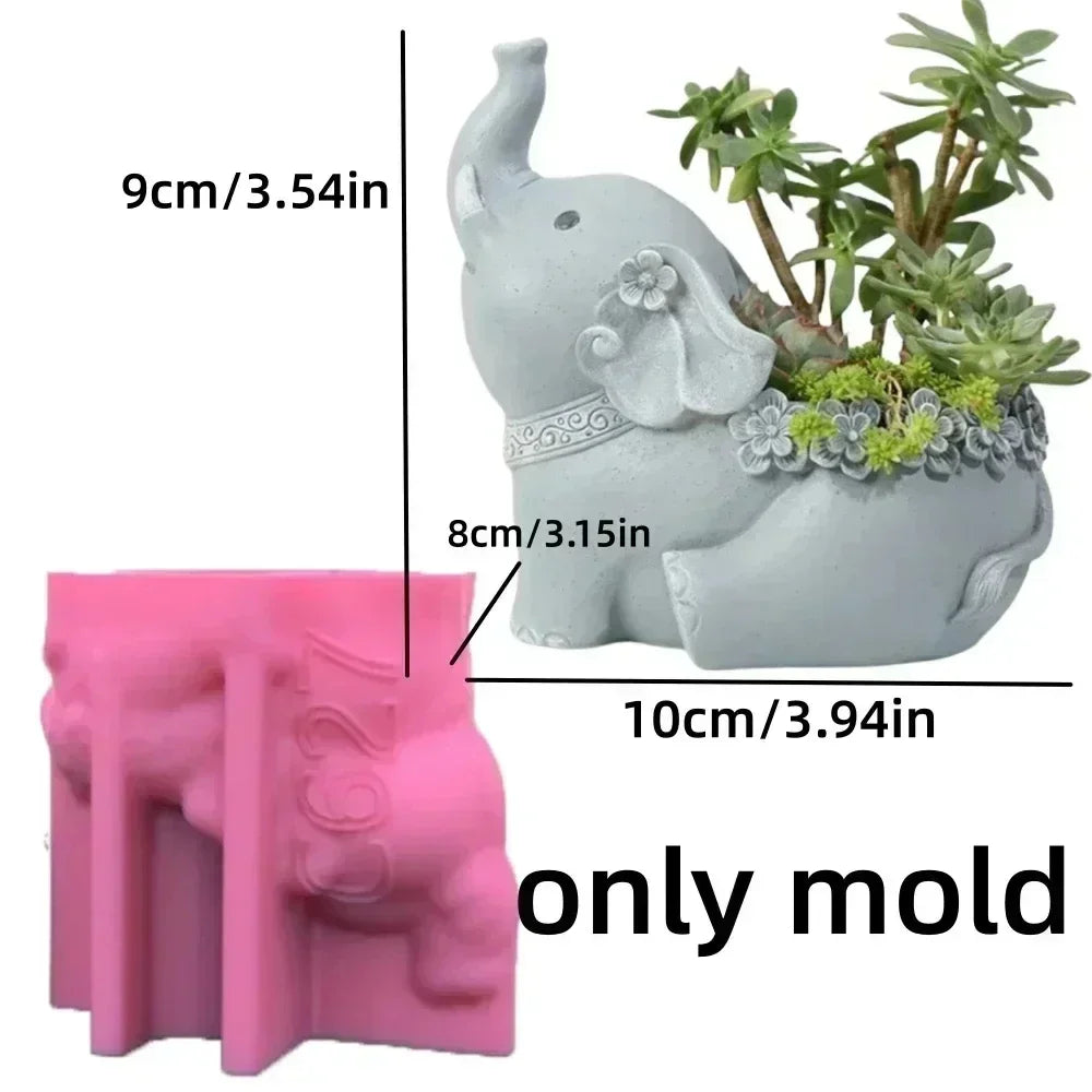 3D Animal Slippers Succulent Plant Flower Pot Resin Silicone Mold Hole Shoes Sandals Storage Box Pen Holder Concrete Gypsum Mold