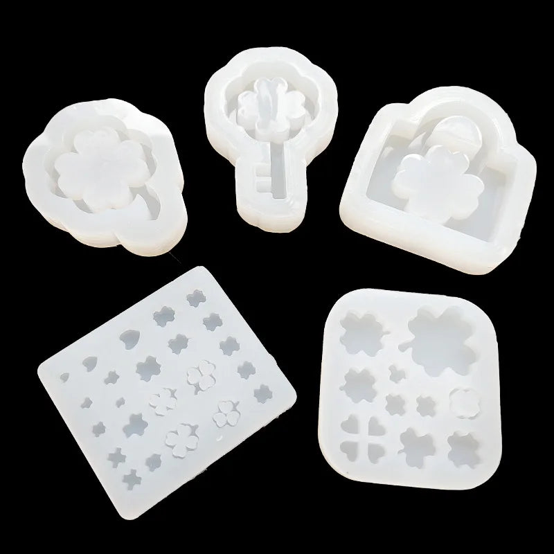 DIY Leaf Lock and Key Shaped Silicone Resin Mold Jewery Epoxy Resin Moulds Jewelry Tools Jewelry Accessories