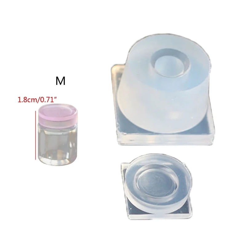 3D Jar Resin Mold Set Soft Silicone Mould Resin Cup Storage Container Mini Molds Unique Cylinder Bottle for Jewelry Making Tools