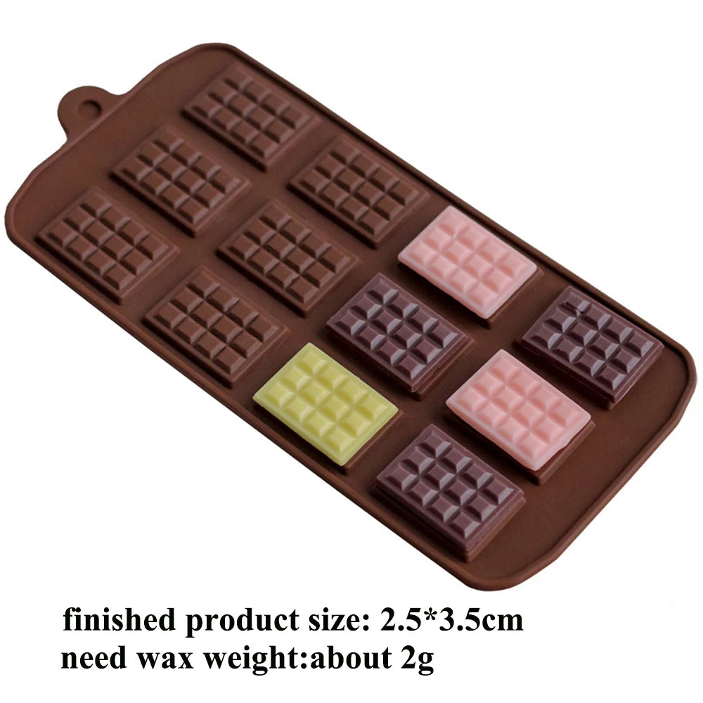 12 Cells Chocolate Mold for DIY Scented Candle Making Decorating Tool Fondant Patisserie Candy Bar Silicone Mould Handmade Craft