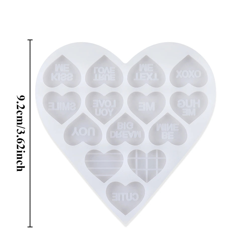 1pc Love Heart Letter Silicone Resin Molds For Earring Necklace Bracelet Keychain DIY Couple Valentine's Day Gift Casting Molds