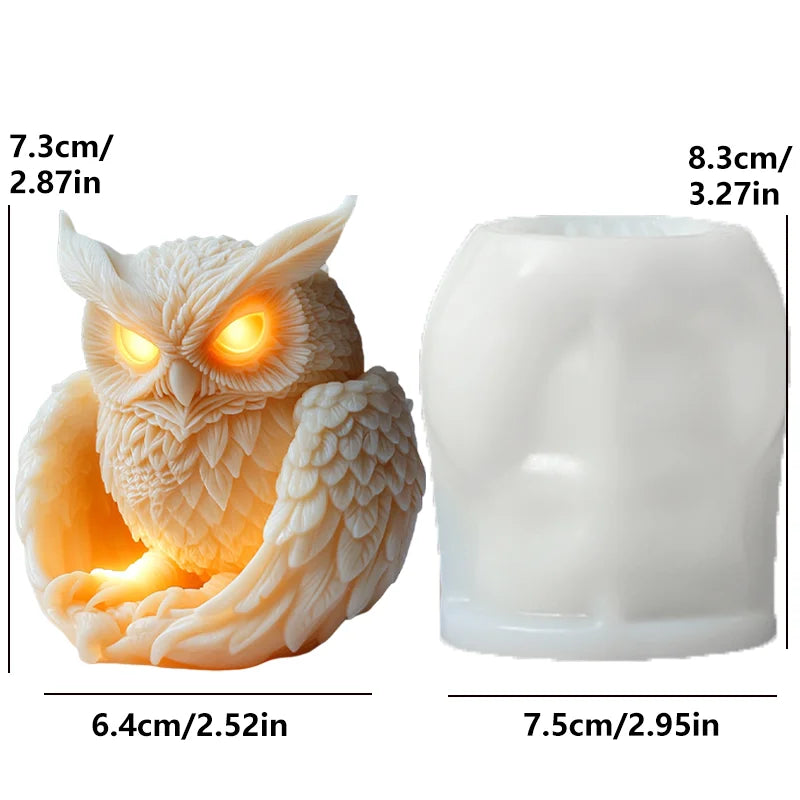 Cute Owl Candle Silicone Mold New Animal Owl Resin Silicone Mold Owl Concrete Mould Gypsum Mold Owls Cake molds Christmas gift