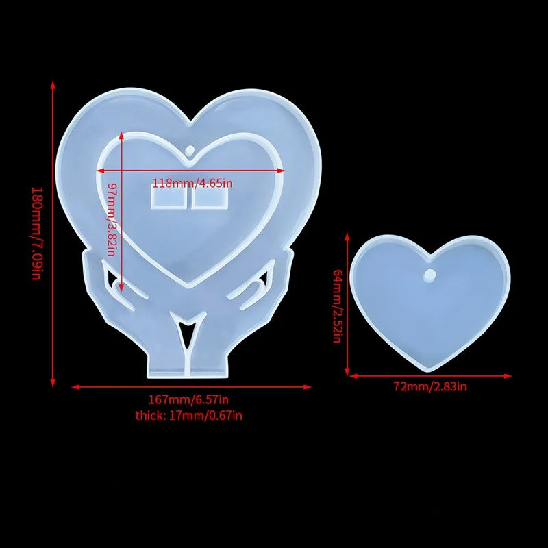 DIY Love Photo Frame Crystal Epoxy Resin Mold Heart shaped Moon Dolphin Gypsum Placer Silicone Mold