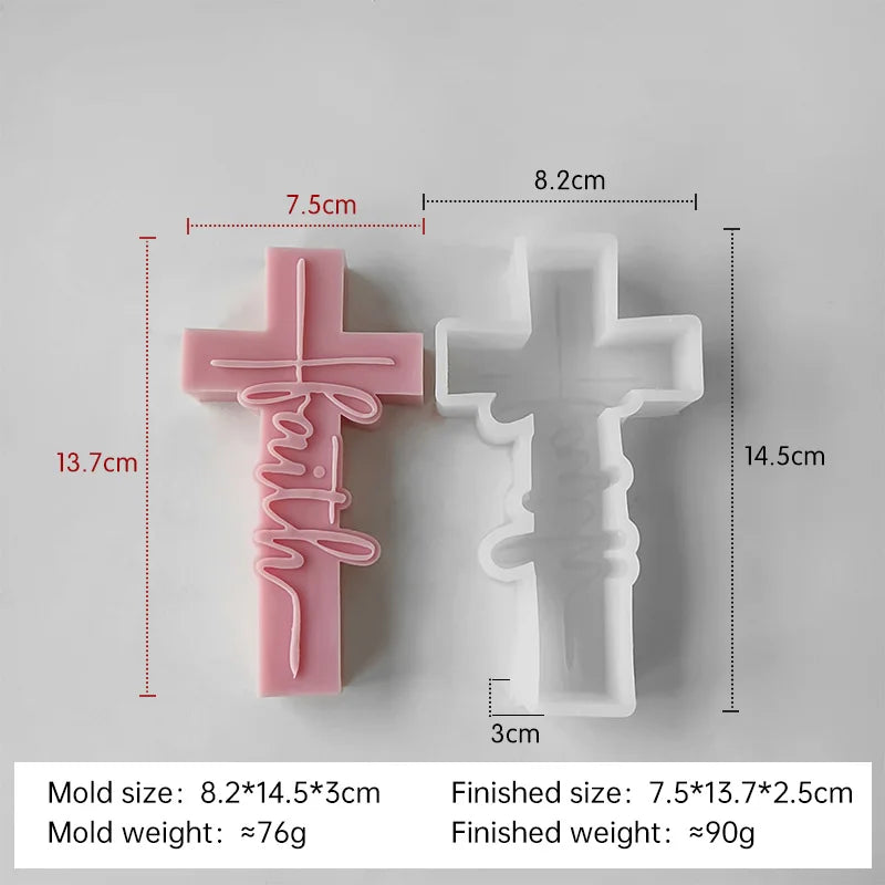 DIY Sculpture Portrait Face Silicone Mold Jesus Cross Aroma Candle Resin Plaster Ornament Mold Home Decor Crafts Making Molds