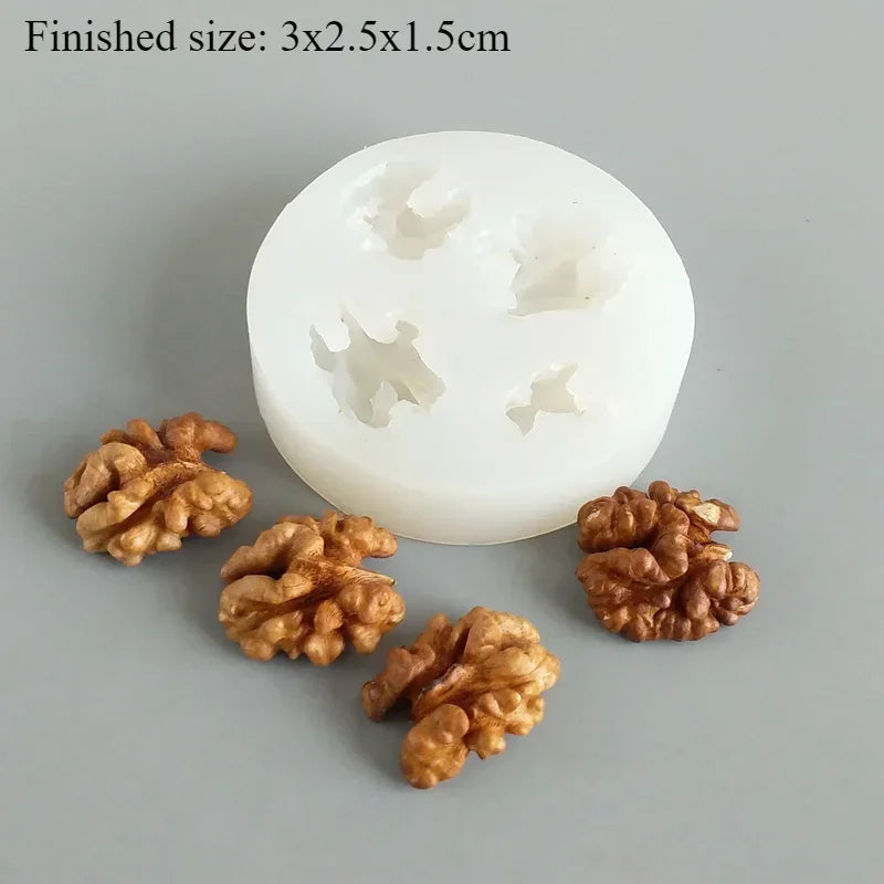 Creative 3D Nut Silicone Mold Walnut Almond Cashew Hazelnut Fondant Cake Chocolate Mold Cake Decoration Accessories Baking Tool