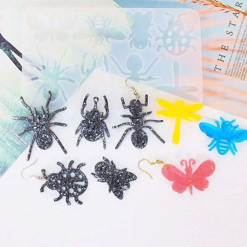 DIY Earrings Silicone Mold Animal Cat Dog Spider Shape Crystal Epoxy Resin Pendant Mould For Keychain Jewelry Making Supplies