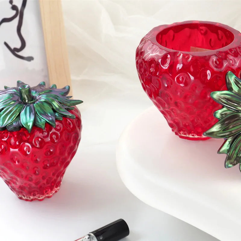 DIY Crystal Epoxy Resin Mold Strawberry Storage Box Fruit Storage Jar Mirror Silicone Mold