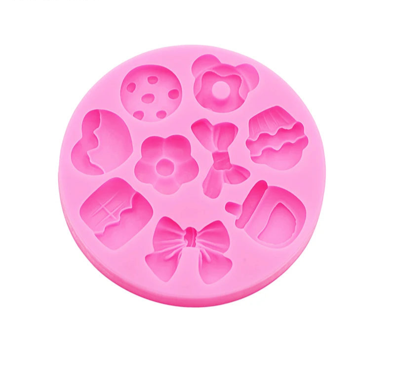 Bow tie donut food and play modeling DIY resin jewelry accessories drip mold chocolate cake dessert decoration silicone molds