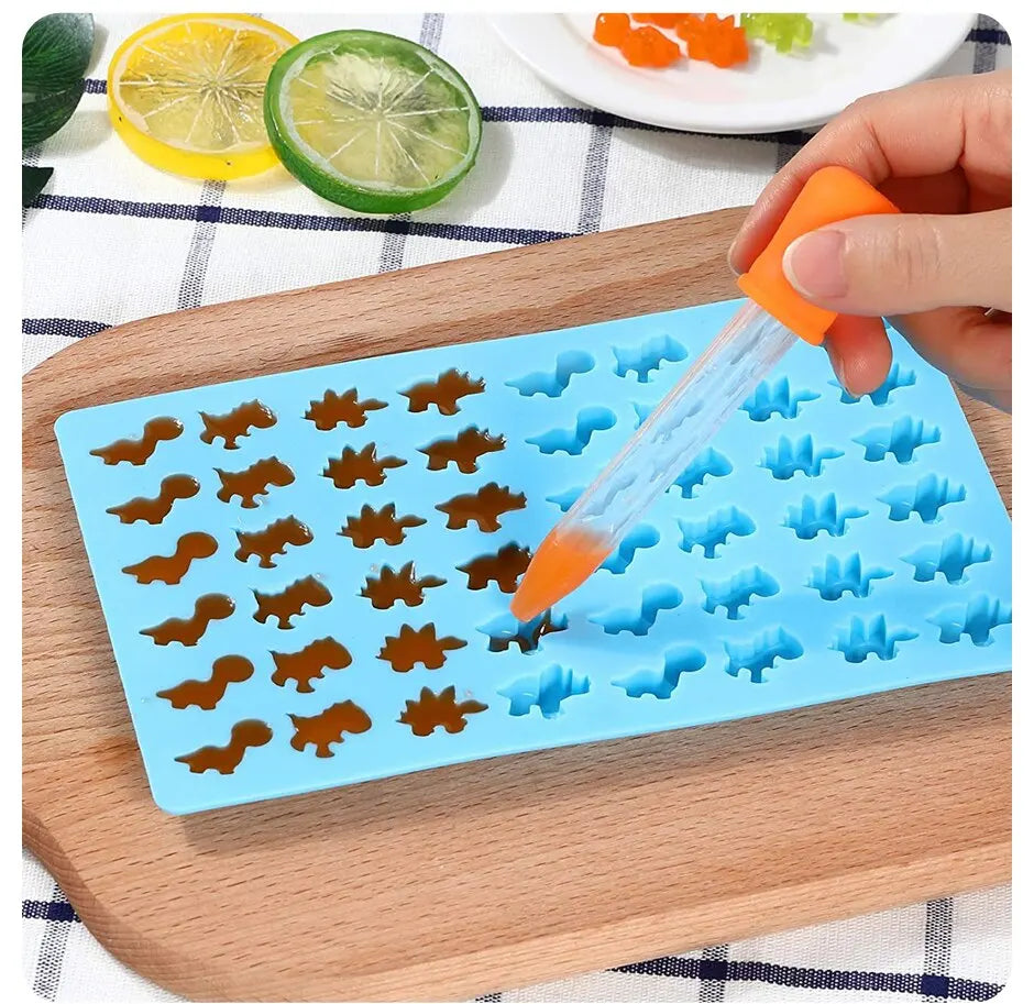 48 Little Dinosaur Silicone Cake Mold Chocolate Mold Insert Candle Flip Sugar Drip Biscuit Mold Kitchen Baking Tool