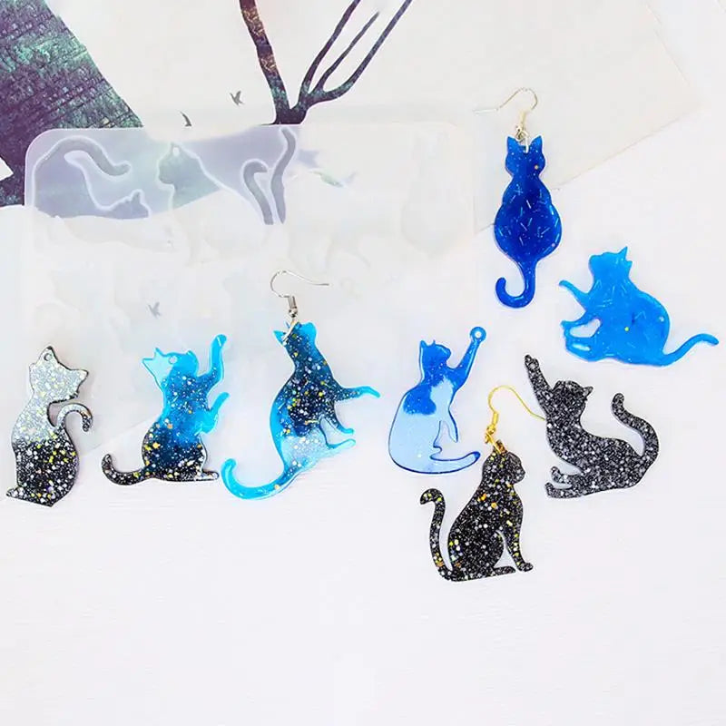 DIY Earrings Silicone Mold Animal Cat Dog Spider Shape Crystal Epoxy Resin Pendant Mould For Keychain Jewelry Making Supplies