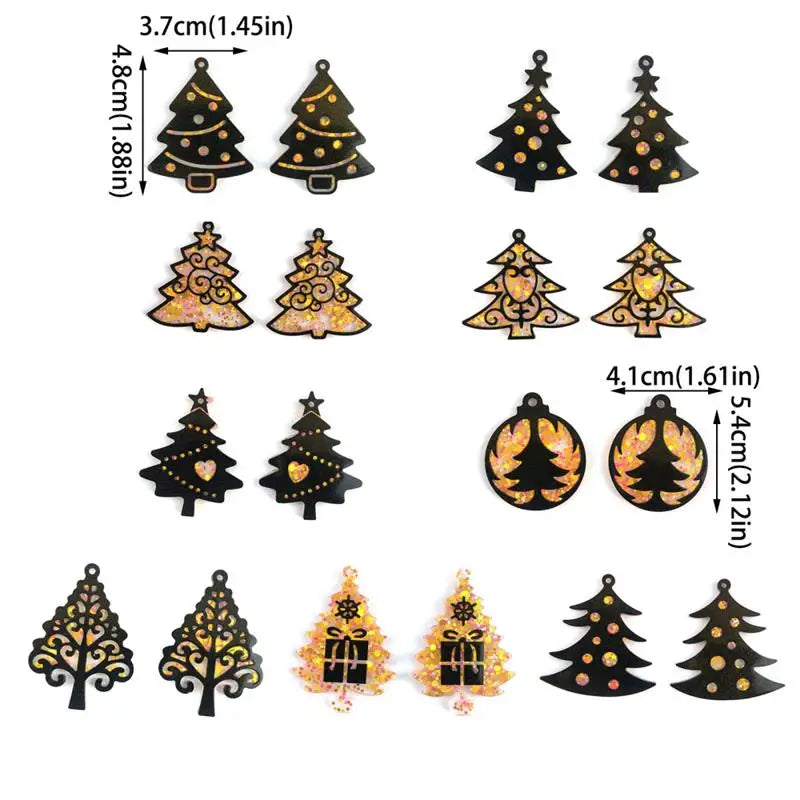 Christmas Earrings Pendant Silicone Mold Jewelry Pendants Epoxy Resin Molds for DIY Epoxy Resin Earring Keychain Charms Crafts