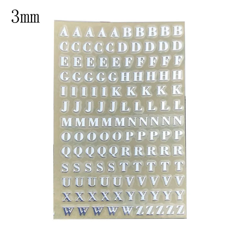 1/3/5/6Pcs 3/4/4.5/9mm Alphabet Letters Numbers Chunky Glitter Epoxy Resin Decorative Stickers