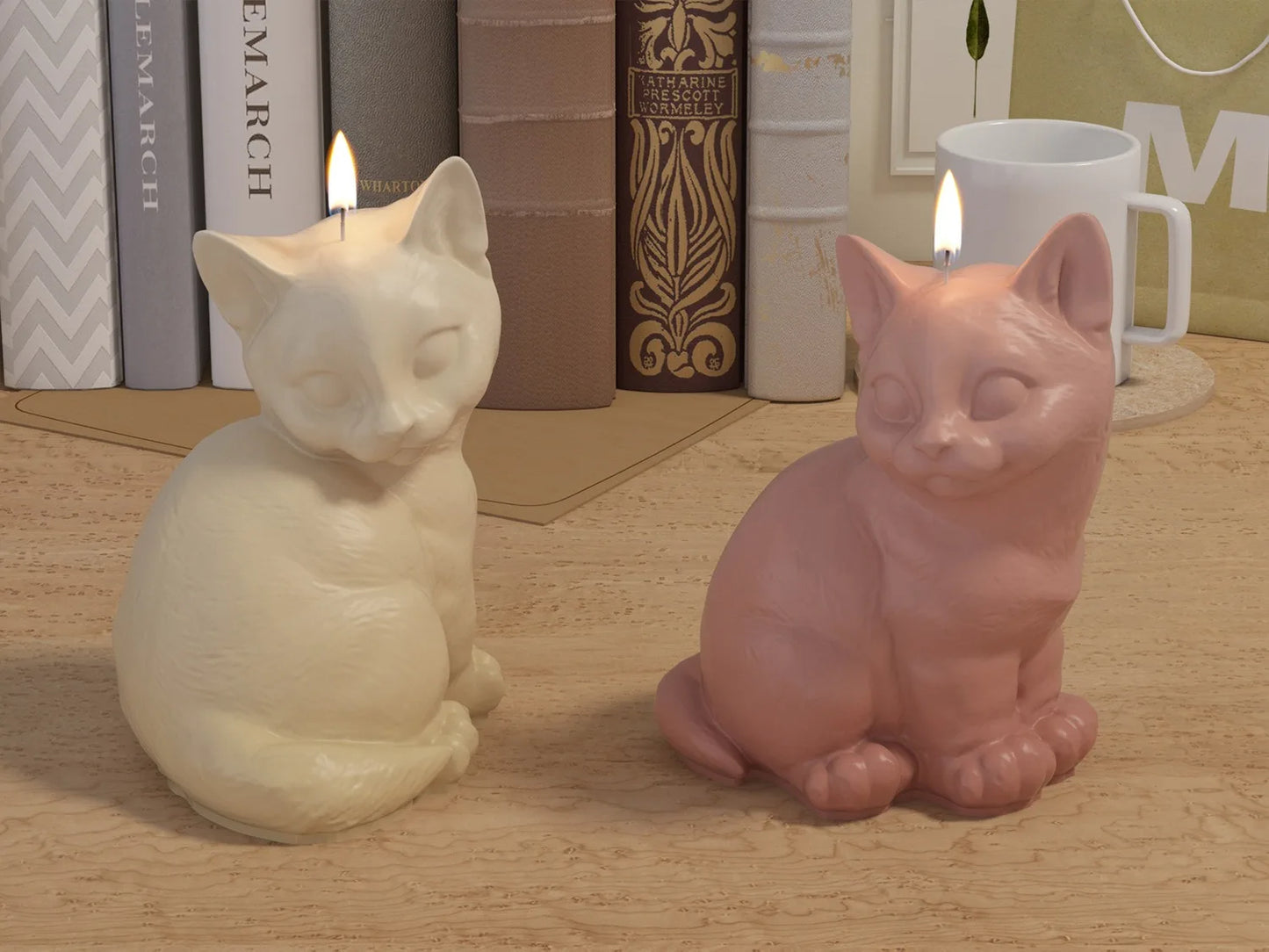 DIY 3D Cat Candle Silicone Mold Aromatherapy Gypsum Candlestick Ornament Epoxy Resin Mold Home Handicrafts Decoration Storage