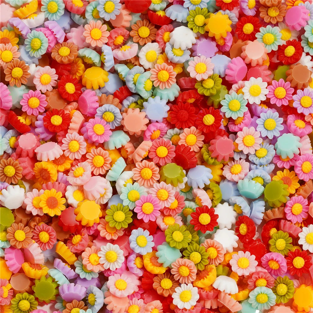 100Pcs/Lot Cute Resin 6/8mm Mixed Flowers Fillings Materials for DIY Epoxy Resin Mold Nail Art Decor Crafts Accessories