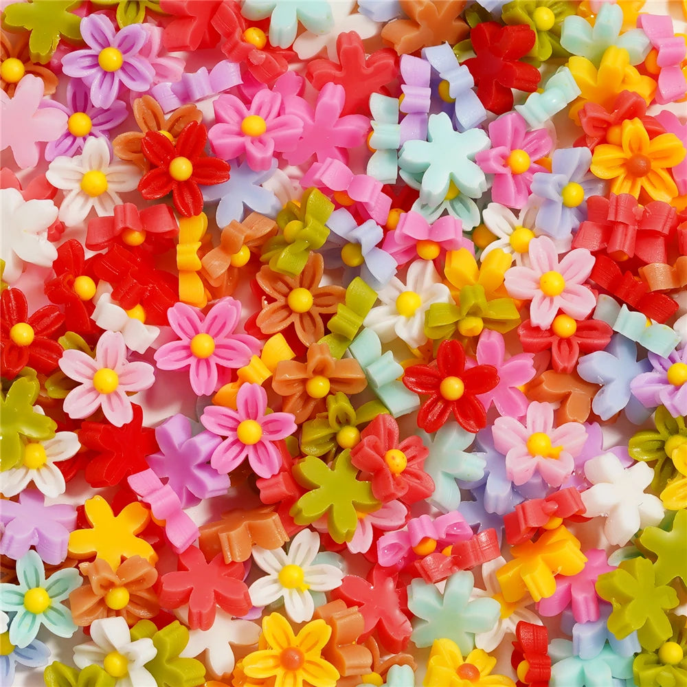 100Pcs/Lot Cute Resin 6/8mm Mixed Flowers Fillings Materials for DIY Epoxy Resin Mold Nail Art Decor Crafts Accessories