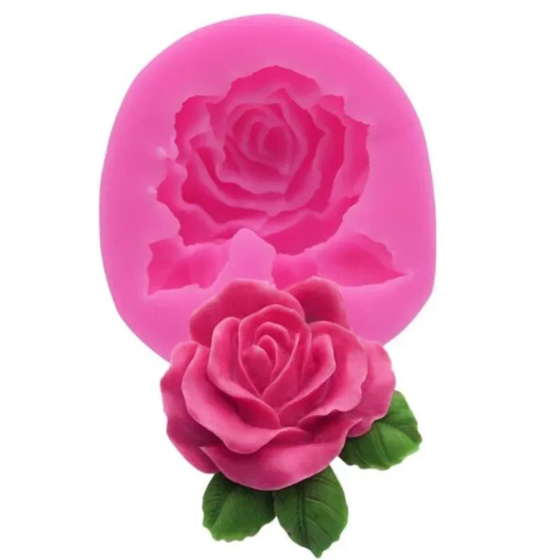 1Pc 3D Rose Flower Bloom Silicone Fondant Soap Cake Mold Cupcake Jelly Candy Chocolate Decoration Baking Tool Moulds